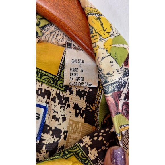 Vtg Adult Rare TED LAPIDUS PARIS Silk Equestrian Button Front Sz Large Cowboy - Picture 4 of 9